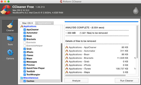 interface CCleaner mac